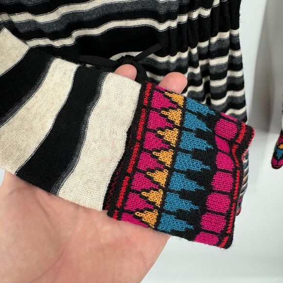 NWOT DESIGUAL Amber Striped Long Sleeve Wool Angora Cowl Neck Mini Dress Size M - Picture 5 of 9